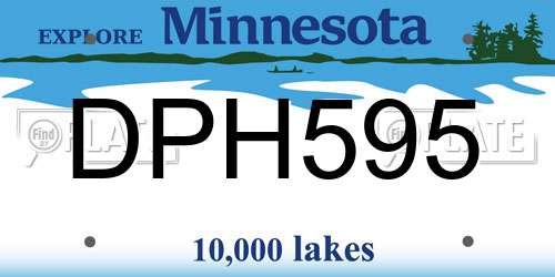 DPH595 Minnesota License Plate