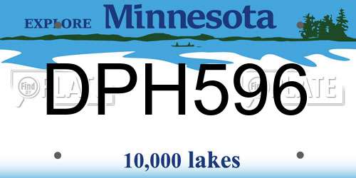 DPH596 Minnesota License Plate