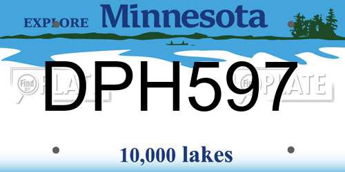 DPH597 Minnesota License Plate