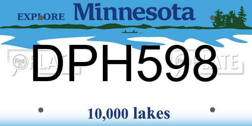 DPH598 Minnesota License Plate