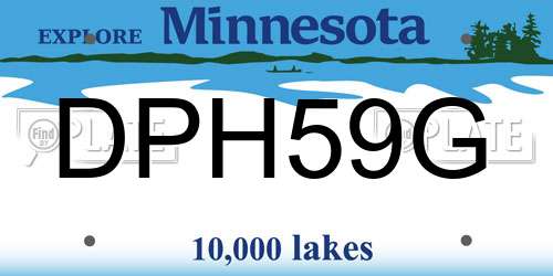 DPH59G Minnesota License Plate