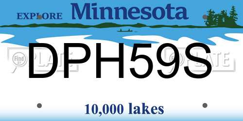 DPH59S Minnesota License Plate