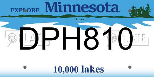 DPH810 Minnesota License Plate