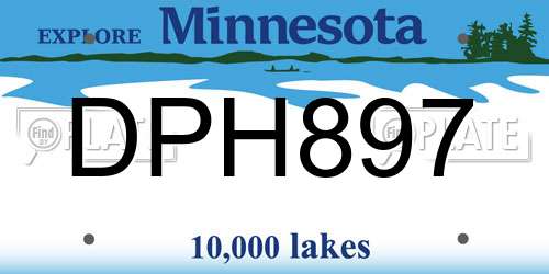 DPH897 Minnesota License Plate