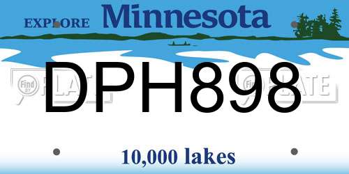DPH898 Minnesota License Plate