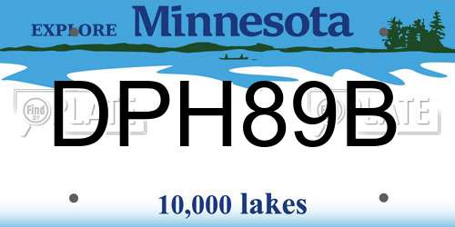 DPH89B Minnesota License Plate