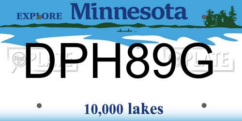 DPH89G Minnesota License Plate