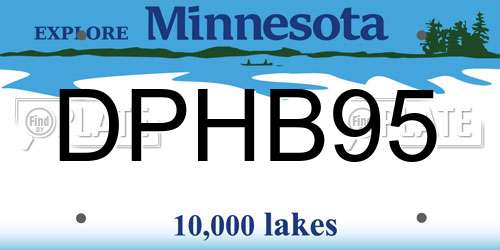 DPHB95 Minnesota License Plate