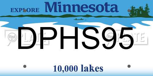 DPHS95 Minnesota License Plate