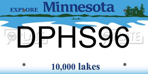 DPHS96 Minnesota License Plate