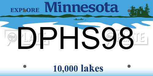 DPHS98 Minnesota License Plate