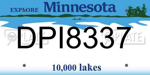 DPI8337 Minnesota License Plate