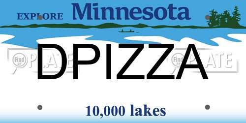 DPIZZA Minnesota License Plate