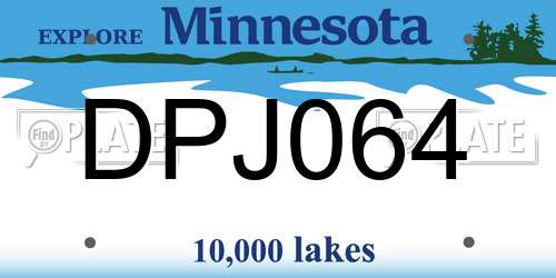 DPJ064 Minnesota License Plate