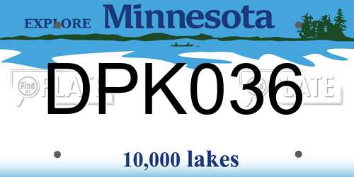 DPK036 Minnesota License Plate
