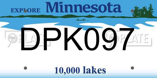 DPK097 Minnesota License Plate