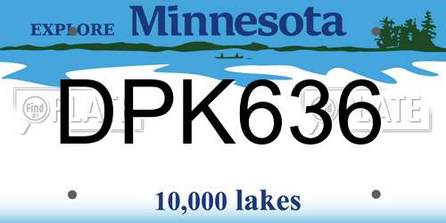 DPK636 Minnesota License Plate