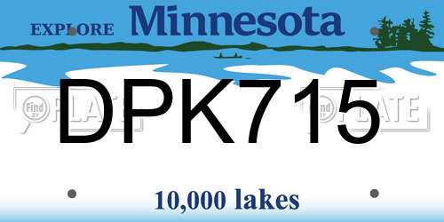 DPK715 Minnesota License Plate