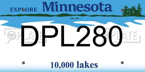 DPL280 Minnesota License Plate