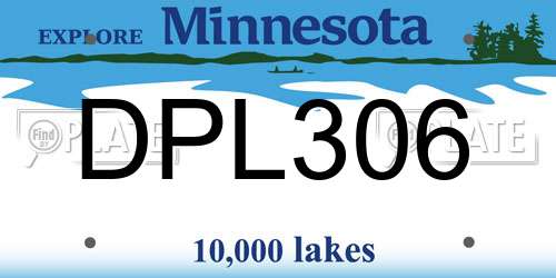 DPL306 Minnesota License Plate