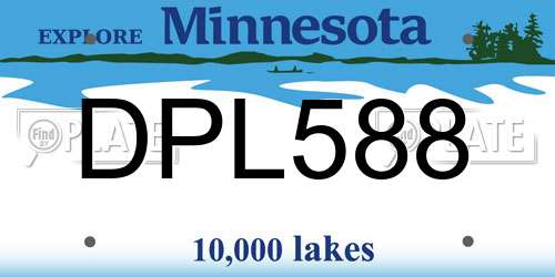 DPL588 Minnesota License Plate