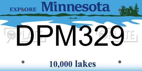 DPM329 Minnesota License Plate
