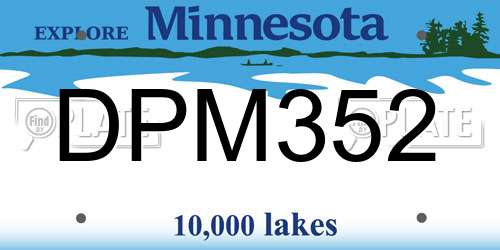 DPM352 Minnesota License Plate