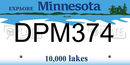 DPM374 Minnesota License Plate