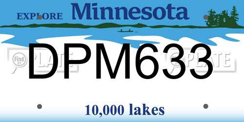 DPM633 Minnesota License Plate