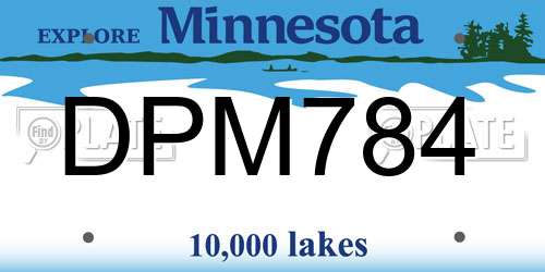 DPM784 Minnesota License Plate