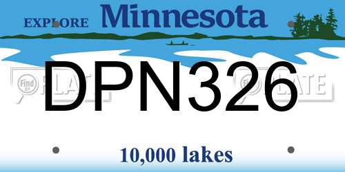 DPN326 Minnesota License Plate