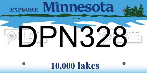 DPN328 Minnesota License Plate