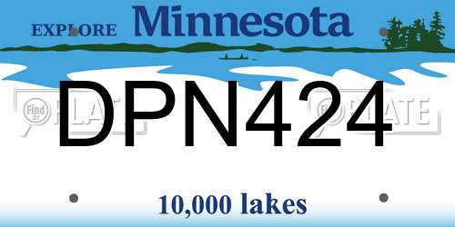 DPN424 Minnesota License Plate
