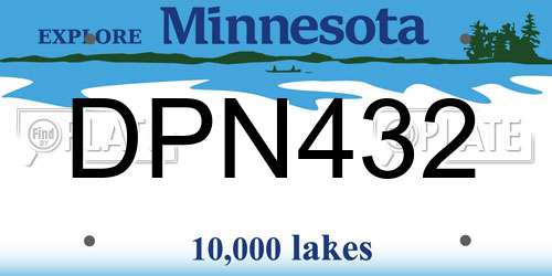 DPN432 Minnesota License Plate