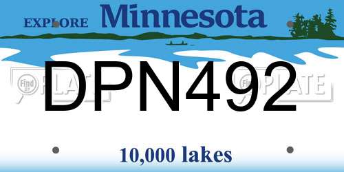 DPN492 Minnesota License Plate