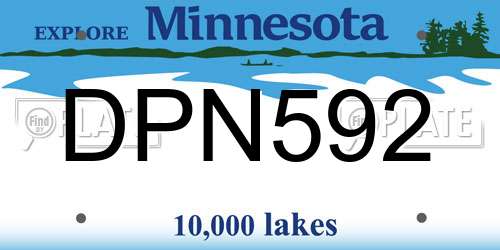 DPN592 Minnesota License Plate