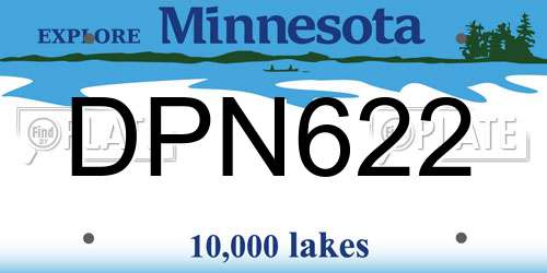 DPN622 Minnesota License Plate