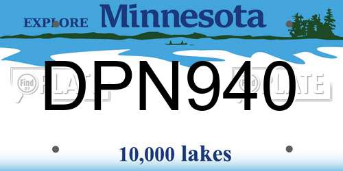 DPN940 Minnesota License Plate