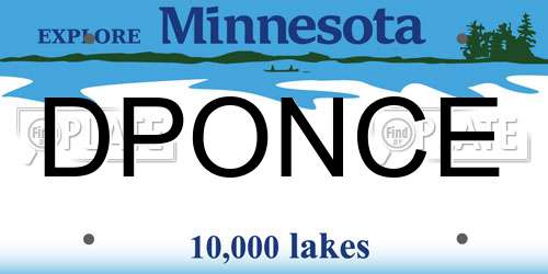 DPONCE Minnesota License Plate