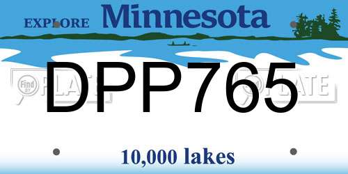 DPP765 Minnesota License Plate
