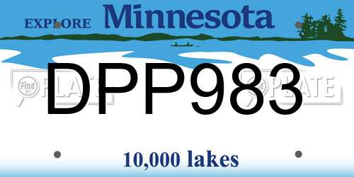 DPP983 Minnesota License Plate