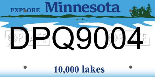 DPQ9004 Minnesota License Plate