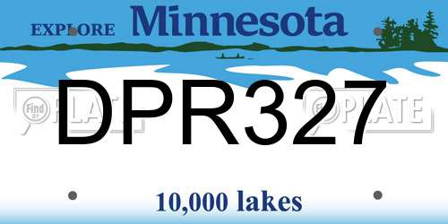 DPR327 Minnesota License Plate