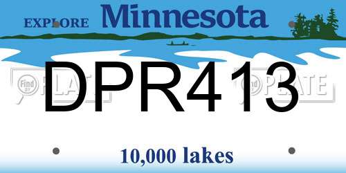 DPR413 Minnesota License Plate