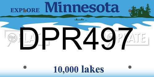 DPR497 Minnesota License Plate