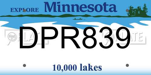 DPR839 Minnesota License Plate