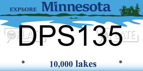 DPS135 Minnesota License Plate