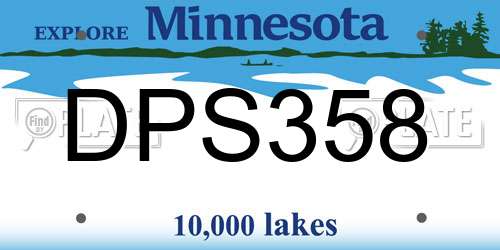 DPS358 Minnesota License Plate