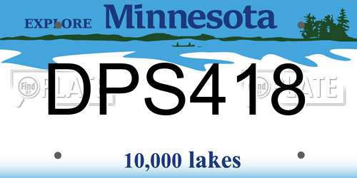 DPS418 Minnesota License Plate