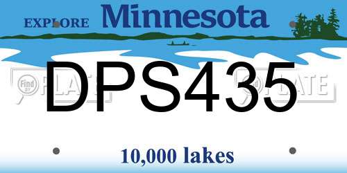 DPS435 Minnesota License Plate